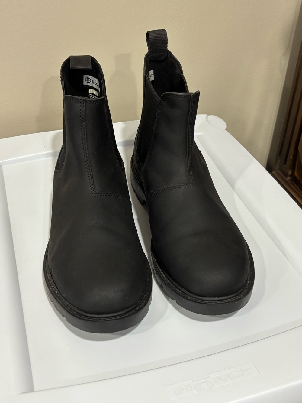 Timberland Matte Black Leather Chelsea Booties